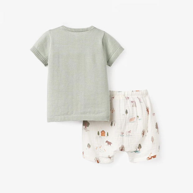 On the Farm Henley Top & Printed Shorts