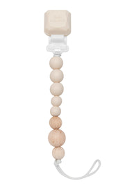 Color Pop Silicone & Wood Pacifier Clip