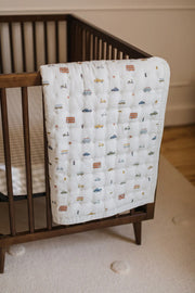Rush Hour Quilted Chambray Blanket