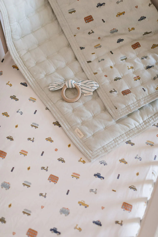 Rush Hour Quilted Chambray Blanket