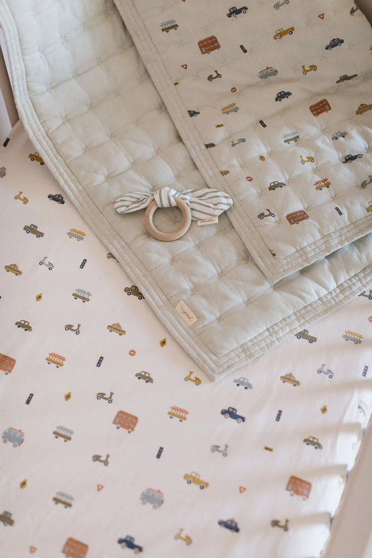 Rush Hour Quilted Chambray Blanket