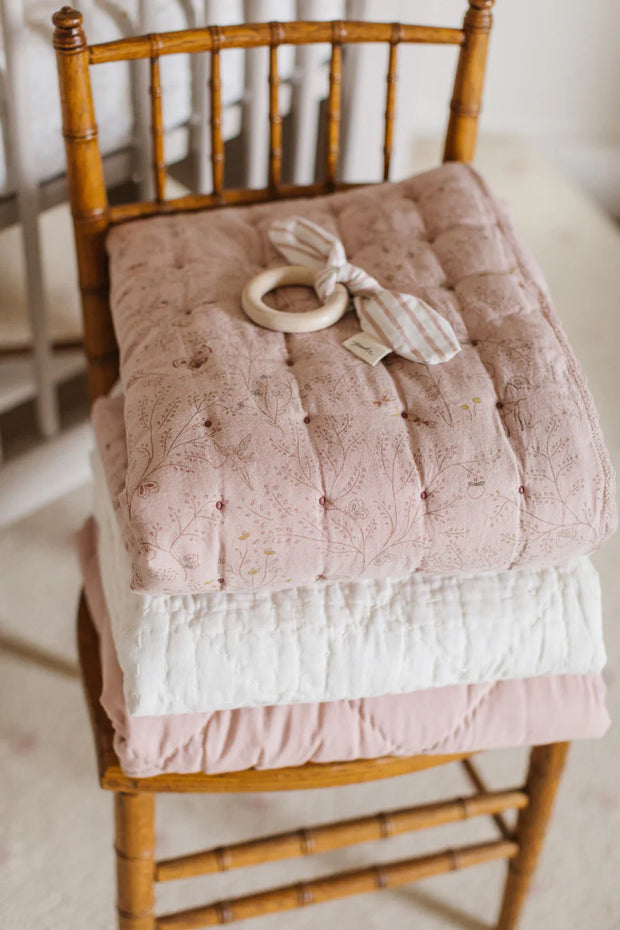 Secret Garden Quilted Chambray Blanket