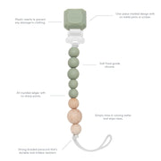 Color Pop Silicone & Wood Pacifier Clip