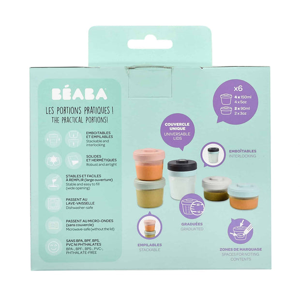 Baby Food Storage Clip Containers 6-Pack